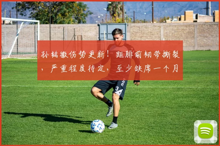 孙铭徽伤势更新！距腓前韧带撕裂，严重程度待定，至少缺席一个月